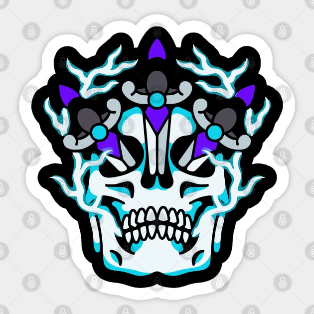 Skull dagger electric Sticker by Bojes Art